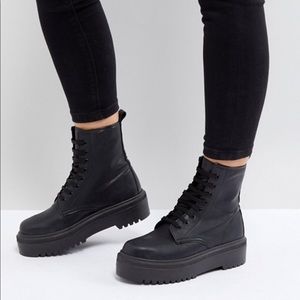 ASOS DESIGN ATTITUDE Chunky Lace Up Boots